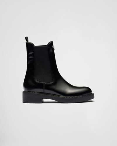 Prada Bottines en cuir brossé 