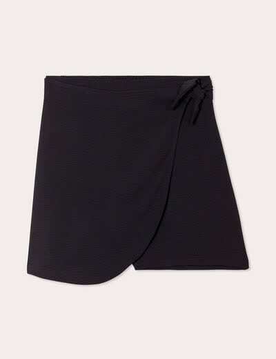 Cache_cache Jupe-short avec noeud noir femme 