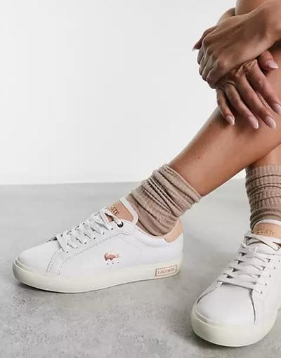 Lacoste  - Powercourt - Baskets - Blanc et rose 