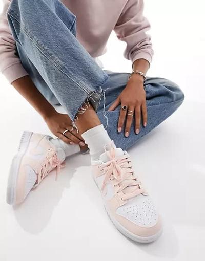 Nike  - Dunk low Nn - Baskets unisexes - Blanc et rose pâle 