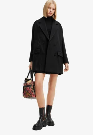 Desigual M Christian Lacroix DOUBLE-BREASTED - Manteau classique - black 