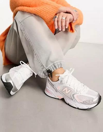 New_balance  - 530 - Baskets - Blanc et rose pastel 