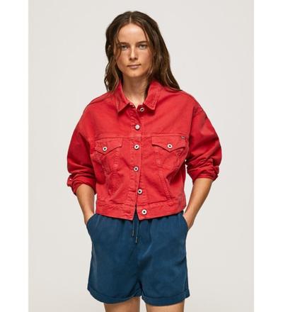 Pepe_jeans   															 					Veste Foxy rouge 