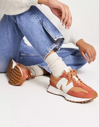 New_balance  - 327 - Baskets - Orange brûlé 