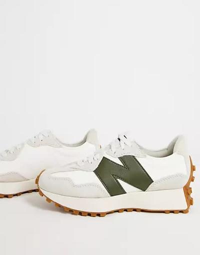 New_balance  - 327 - Baskets - Blanc cassé/vert 