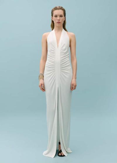 Mango Robe emmanchures américaines drapée ouverture 