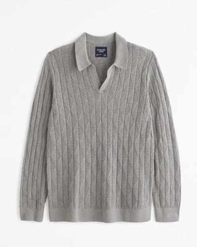 Abercrombie Long-Sleeve Johnny Collar Sweater Polo 