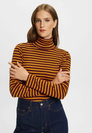 Esprit Gestreiftes - Pullover - bordeaux red 