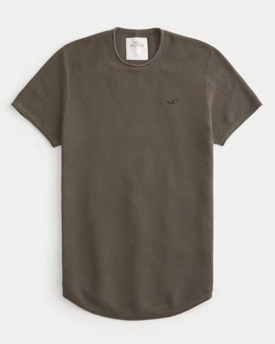 Hollister Curved Hem Icon Crew Sweater T-Shirt 