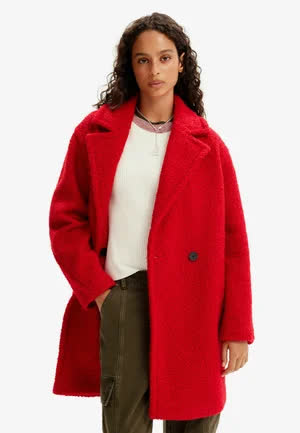Desigual DOUBLE-BREASTED BOUCLÉ - Trench - red 