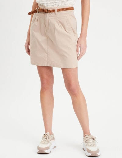 Cache_cache Jupe chino ceinturée sable femme 