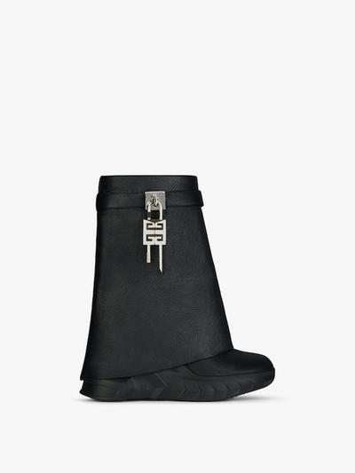 Givenchy Bottines Shark Lock Biker en cuir grainé 