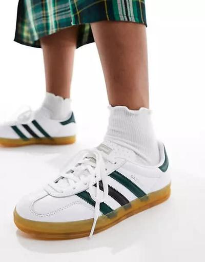 Adidas  Originals - Gazelle Indoor - Baskets - Blanc et vert 