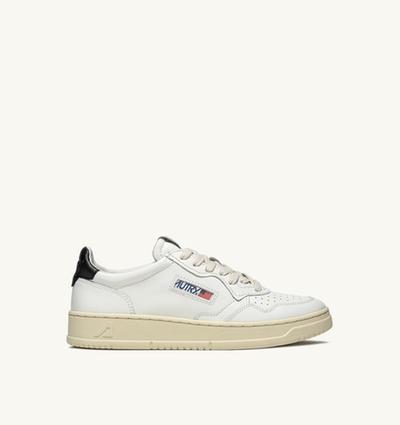 Autry Sneakers Medalist Bas En Cuir Blanc Et Noir 