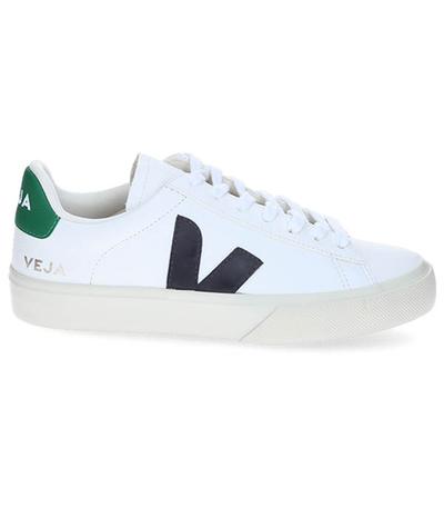 Veja Baskets Campo Chromefree Leather White Black Emeraude 