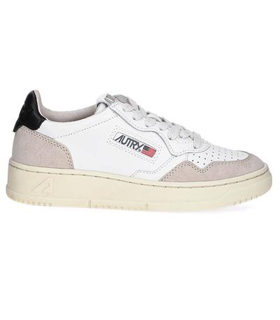 Autry Baskets Medalist Low Daim et Cuir White/Black 