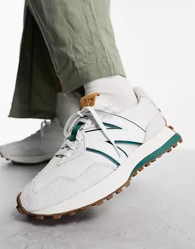 New_balance  - 327 - Baskets - Blanc cassé/vert 