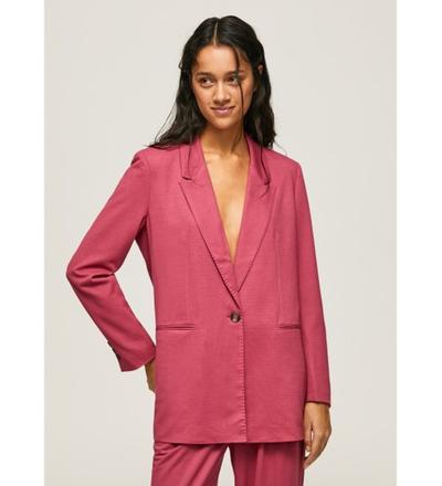 Pepe_jeans   															 					Blazer uni avec épaulettes rose 