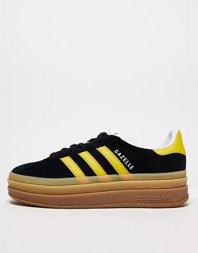 Adidas  Originals - Gazelle Bold - Baskets à plateforme - Noir et doré 