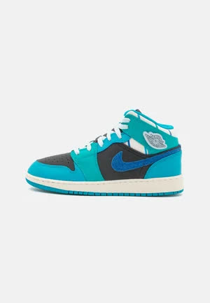 Jordan Air Jordan 1 Mid Unisex - Baskets basses - anthracite/glacier blue/aquatone/new emerald/sail/-fire red 