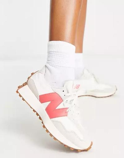 New_balance  - 327 - Baskets - Blanc cassé/rose 