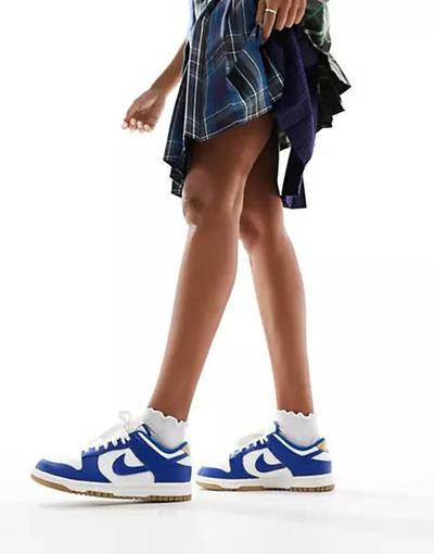 Nike  - Dunk - Baskets avec semelle en caoutchouc - Bleu et blanc 