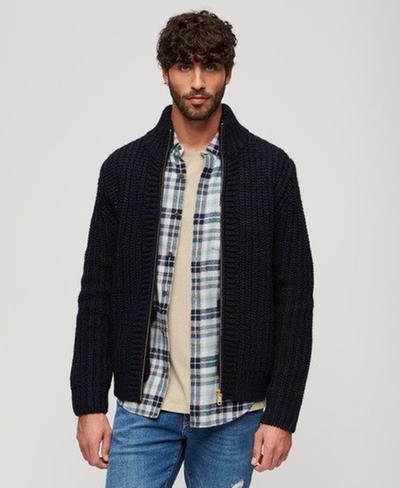 Superdry Cardigan zippé en maille épaisse 