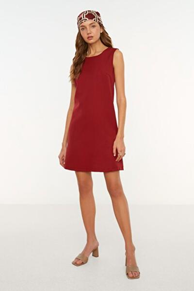 Trendyol Claret Red Basic Sleeveless Woven Dress TWOSS19FG0063 