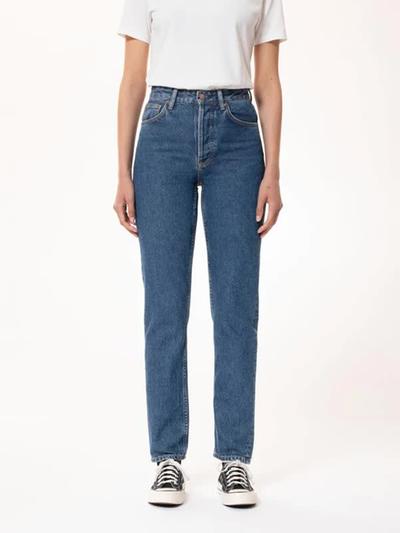 Nudie_jeans Jean mom en coton bio et recyclé | bleu foncé 