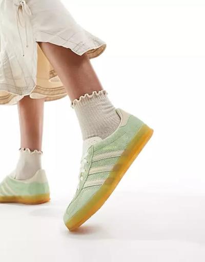 Adidas  Originals - Gazelle Indoor - Baskets - Vert citron et jaune 