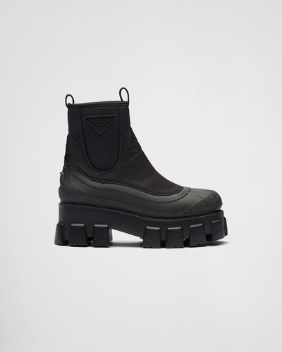 Prada Bottes Monolith en gabardine de Re-Nylon 
