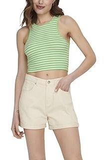 Only Onlbelia S/L Crop Top Box Jrs Femme 