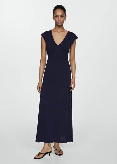 Mango Robe coton col V 