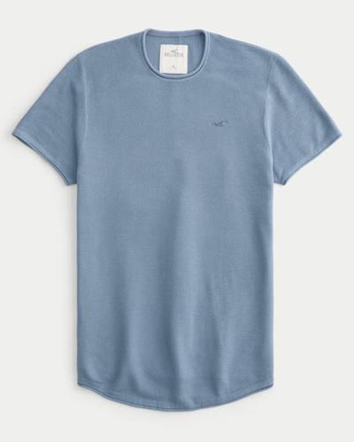 Hollister Curved Hem Icon Crew Sweater T-Shirt 