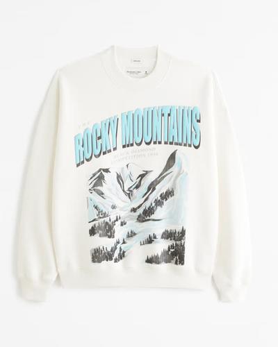 Abercrombie Rocky Mountains Graphic Crew Sweatshirt 