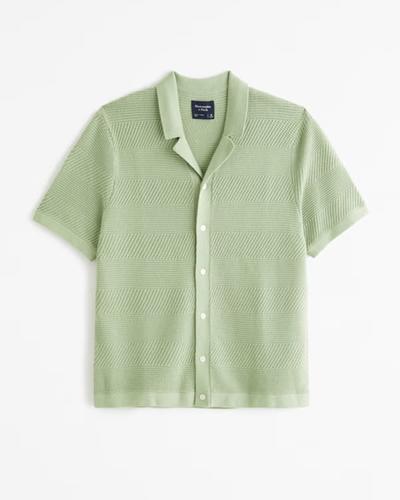 Abercrombie Stitch Button-Through Sweater Polo 