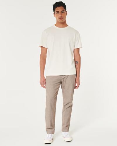 Hollister Slim Straight Stretch Linen Blend Pants 