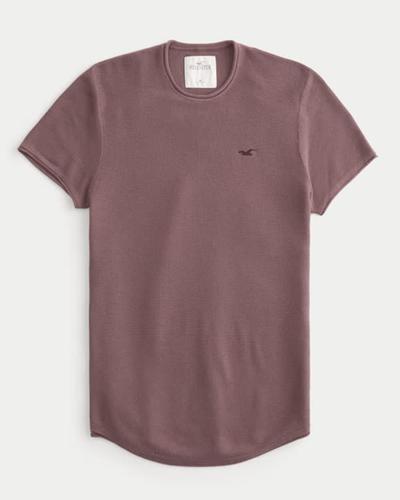 Hollister Curved Hem Icon Crew Sweater T-Shirt 