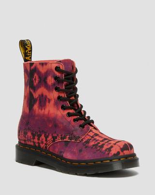 Dr_martens Boots 1460 Pascal en cuir tie-dye à lacets 