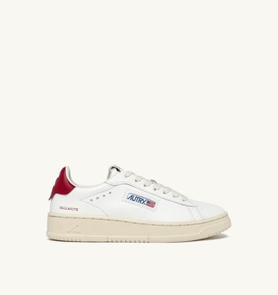 Autry Basket Dallas Low En Cuir Blanc Et Rouge 