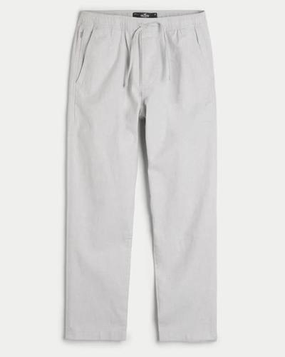 Hollister Slim Straight Linen Blend Pull-On Pants 