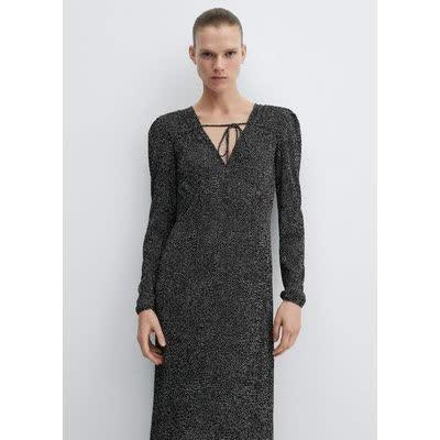 Mango Robe imprimée à nœud 