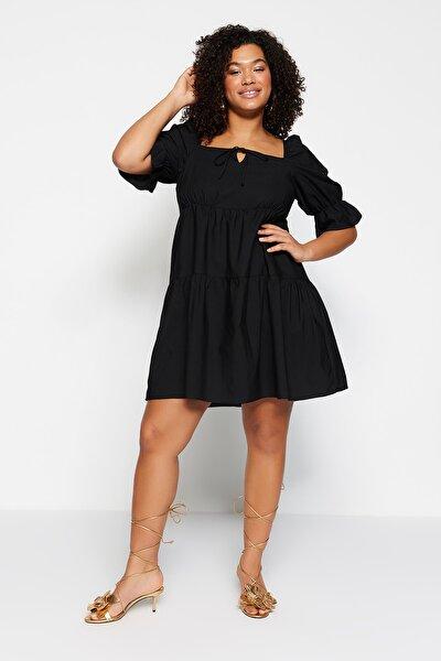 Trendyol Black Tie Detailed Woven Dress TBBSS23AH00011 