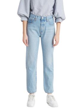 Levis Pantalon Jeans Levi's 501 Crop Ojai Bleu Femme 