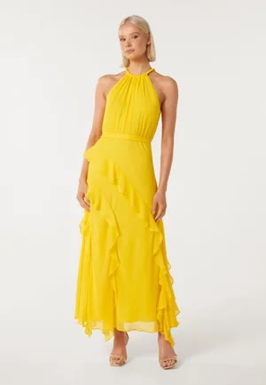 Forever_new Bridie Halter Neck Ruffle - Robe longue - daffodil 