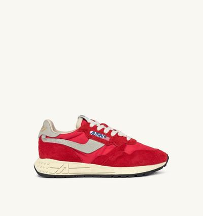 Autry Sneakers Reelwind Bas En Nylon Et Suede Rouge 