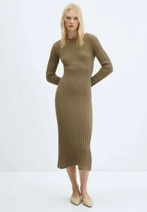 Mango Africa - Robe fourreau - khaki 