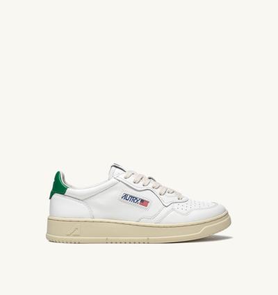 Autry Sneakers Medalist Bas En Cuir Blanc Et Vert 