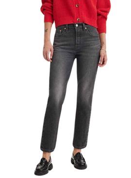 Levis Pantalon Jeans  501 Crop Noire pour Femme 