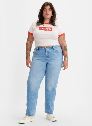 Levis Pl 501 Jeans For Women - Jean droit délavé en coton mélangé 